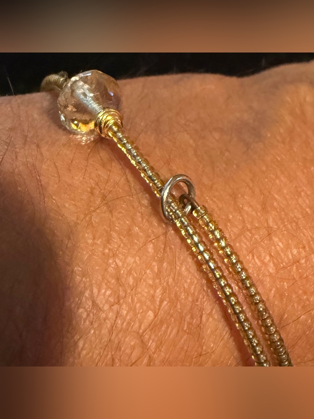 Bourbon & Boweties Clear Quartz Crystal Wire-Wrapped Bangle
